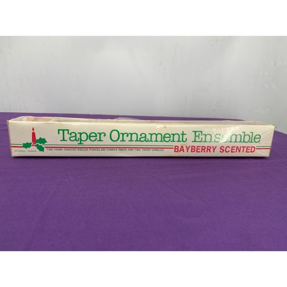 Santa Bear Candle Rings Hugger Set of 2 with Taper Candles Bisque Jasco Taiwan V - Picture 3 of 11